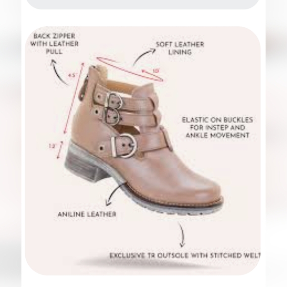 Dromedaris Women's Kelsy Taupe Brown Leather Ankle Boots Size 40 EU Sz 9/9.5 - Picture 4 of 16